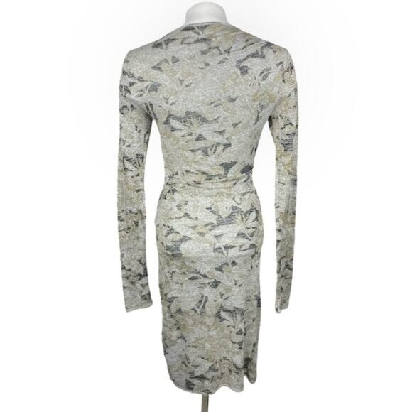 WILFRED FREE Aritzia Klum Floral Faux Wrap Ruched Sheath Dress Sz Small - Picture 4 of 5